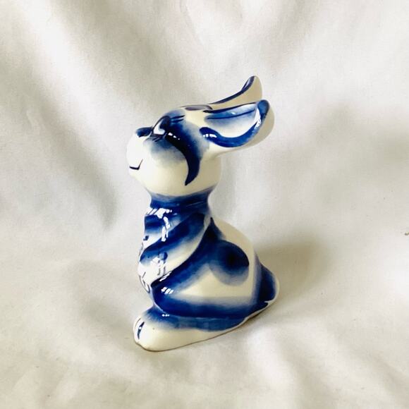 Funny Bunny Porcelain Figurine. Gzhel - Picture 3 of 8